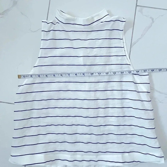 Monk & Lou/ Sleeveless top/ White with black lined stitching/  Size US S - Picture 14 of 14